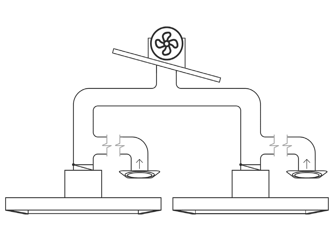 Illustration centralventilation lägenhet